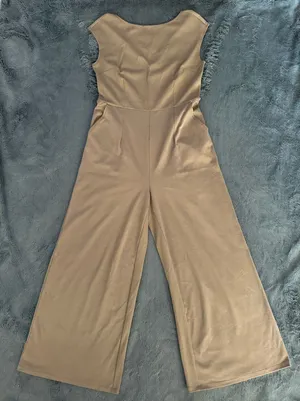 Old Navy Stretchy tan/khaki wide leg jumpsuit with a flattering fit thumbnail 1