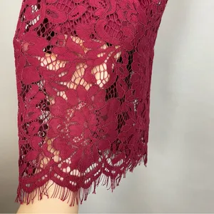 Boohoo Jess Lace Open Shoulder Dress Midi Berry NWT New Cocktail Straps‎ Bodycon thumbnail 10