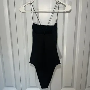 AllSaints Tilly Shirred Square Neck Bodysuit Womens 4 Spaghetti Strap Capsule thumbnail 3