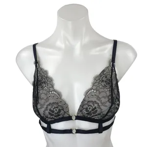 NEW Intimissimi Black Floral Lace Strappy Cami Camisole Lingerie Bra Top Sz 36B thumbnail 1