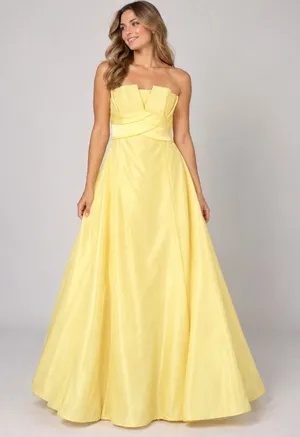 Vintage Jessica McClintock Gunne Sax Women 15 Yellow Strapless Beaded Gown Prom thumbnail 1