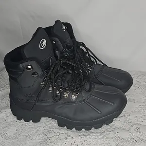Labo Waterproof Snow Winter Black lace up Boots Sz 6 thumbnail 1