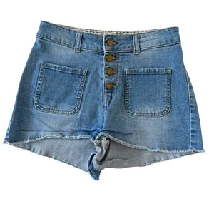 ROXY Women’s Buttonfly Denim Shorts Size 28 thumbnail 1