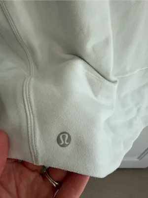 Lululemon‎ White Fleece Pullover Sweatshirt Zip Pockets Size 12 thumbnail 5
