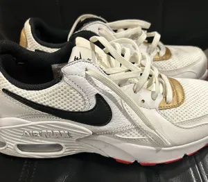 Nike Air Max White and Gold with Black Swoosh thumbnail 1