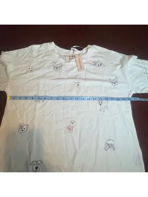 Mesh+Love White Dog Pups Graphic Embroidery tshirt Kitsch '90s Animal Core Sz L thumbnail 4