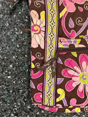 Vera Bradley Brown Floral Crossbody/Shoulder Bag Purse Medium Adjustable strap thumbnail 2
