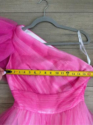 MAC DUGGAL 20377 Hot Pink Ombre Glitter One Shoulder Tulle Ball Gown Prom 6 thumbnail 7