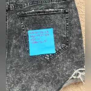 SO High Rise Distressed Stretch Black Mom Shorts Size 28 thumbnail 5