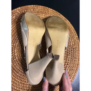 Franco Sarto Nude Patent Peep Toe Platform Heels Ankle Strap Pumps Size 8.5M‎ thumbnail 7