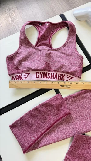 gymshark flex set in heathered maroon 🎀 size small thumbnail 14