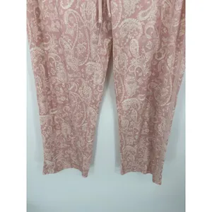 Lucky Brand Pajamas‎ Women XL Pink Cream Paisley Print Tank Top Drawstring Pants thumbnail 7