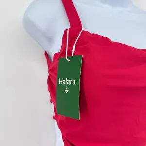 Halara NWT SoftlyZero Ruched Lace Up Bodycon Midi Dress‎ Winterberry w/ Bra S thumbnail 5