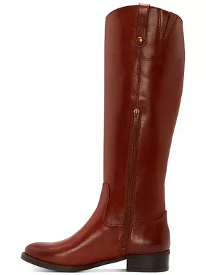 INC Fawne Leather Knee‎ High Boots cognac Brown Size 5.5 thumbnail 3