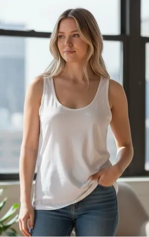 SKIMS White Modal Blend Tank Top thumbnail 1