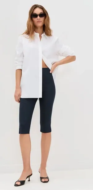 Theory Capri Pants in Nocturne Navy Blue Size 6 NWT Quiet Luxury Preppy thumbnail 1