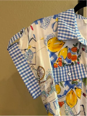 Entro Capri Lemon Mini Dress in Blue Size S thumbnail 4