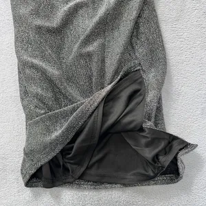 Lulus Metallic Bodycon Mini Dress Small Black Silver Glitter‎ Sparkle Party NYE thumbnail 9