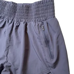 Women’s 𝅺gray- blue smocked high waisted athletic shorts thumbnail 3