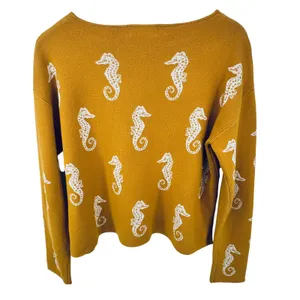 Philosophy Seahorse Relaxed Knit Sweater Coastal Whimsy Indie Coastal‎ Grandma L thumbnail 3