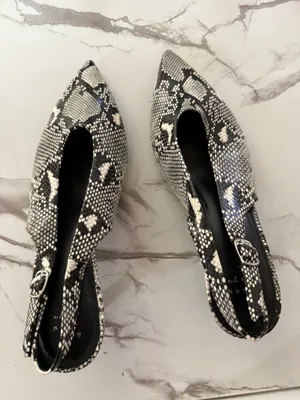 A New Day Women’s Snakeskin Pointed Toe Slingback Kitten Heels – Animal Print Low Heels thumbnail 4