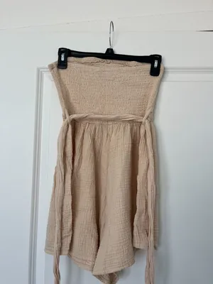 Shein Beige Romper Strapless thumbnail 2