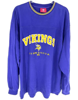 NFL Minnesota Vikings Purple Long Sleeve Shirt Unisex XL Graphic Tee Fan Gear thumbnail 1
