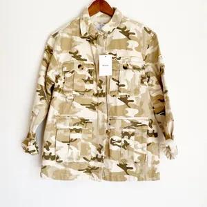 NWT Bershka natural camo army jacket in beige thumbnail 6