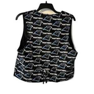 Carolina Panthers Vest Women Size M/L Black NFL Football Button Front thumbnail 7