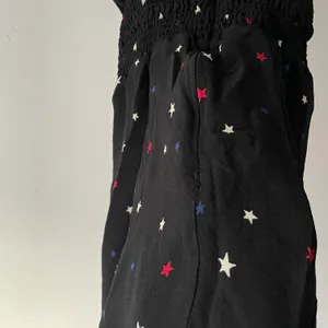 Black Elyse Patriotic Color Star Ruffle Strap Fit & Flare Mini Dress thumbnail 6