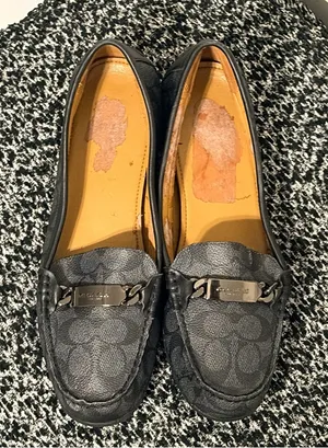 Coach Black Signature Canvas Loafers with Metal Accent thumbnail 1