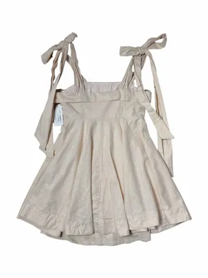 Mable Tan Beige Linen Blend A-line Mini Dress Womans S thumbnail 8