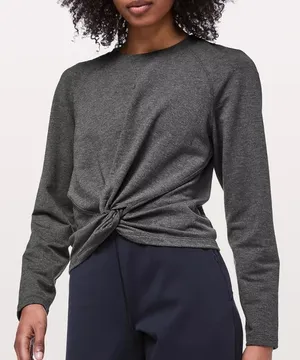 Lululemon Tuck & Gather Pullover in Heathered Mod Black Size 4 thumbnail 1