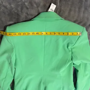 Express Double Breasted Blazer Women 10 Bright Green Longline Career Chic thumbnail 12