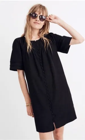 Madewell Pleated Button-Front Shift Dress thumbnail 1