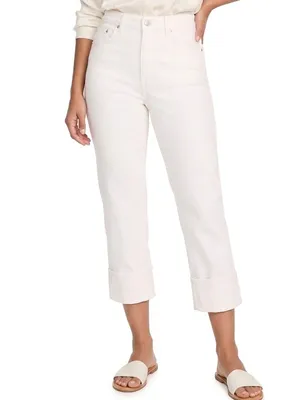 Frye Women's High Rise Cuffed Crop Jeans, Ivory White,‎ Size 10/30 thumbnail 9