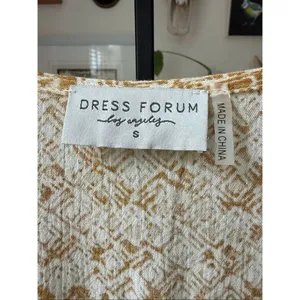Dress Forum Dijon Mustard Batik Style Print Open Leg Jumpsuit S thumbnail 9