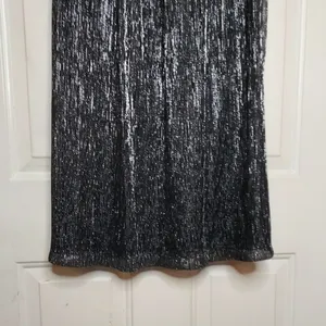 Nine West Black Silver Metallic Lined Sleeveless Party Shift Dress Size Large thumbnail 3