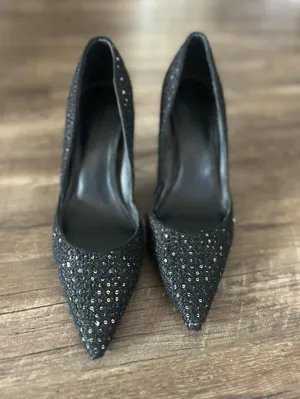 Ann Taylor Sequined Tweed Stiletto Pumps, Women’s Size 9, Black thumbnail 3