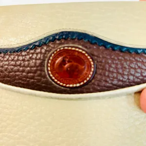 Dooney & Bourke Vintage Wallet, Bone All Weather Leather, British Tan, Kisslock thumbnail 2