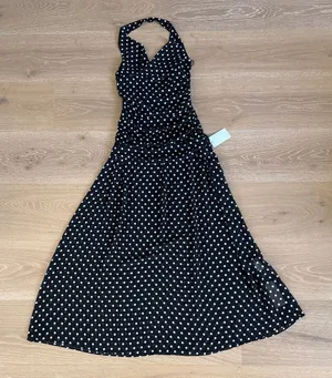 Sasha Therese Clara Polkadot Maxi Dress Size XS in Block White thumbnail 1