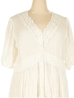 April Cornell White Cotton Maxi Dress XXL thumbnail 4