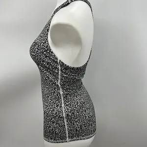 Nike racerback tank with shelf bra black and white thumbnail 3