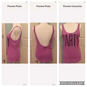 Pink Victoria secret Sequin party Top Sz L thumbnail 8