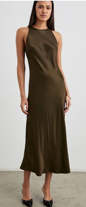 Rails Solene Dress in Moss brown xs silky thumbnail 1