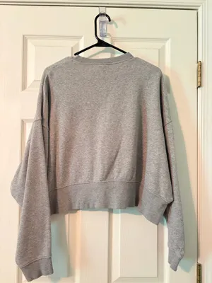 Grey Nike Oversized Cropped Crewneck thumbnail 3