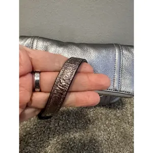 Kate Spade New York Metallic Leather Pewter Bag Shoulder Chain Strap/clutch Y2k thumbnail 6