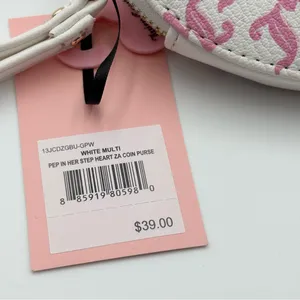 Juicy Couture V-I Heart Juicy Heart Zip Around Wristlet Snow‎ White Chiffon Pink thumbnail 4