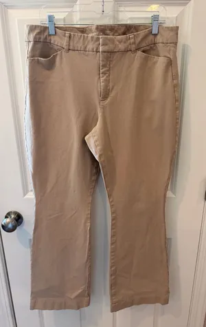 Old Navy Tan High Rise Pixie Flare Pants Size 16 thumbnail 1