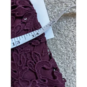 NWT ASTR The Label Lace Dress Size M Wine Cold Shoulder Floral Crochet Cocktail thumbnail 5